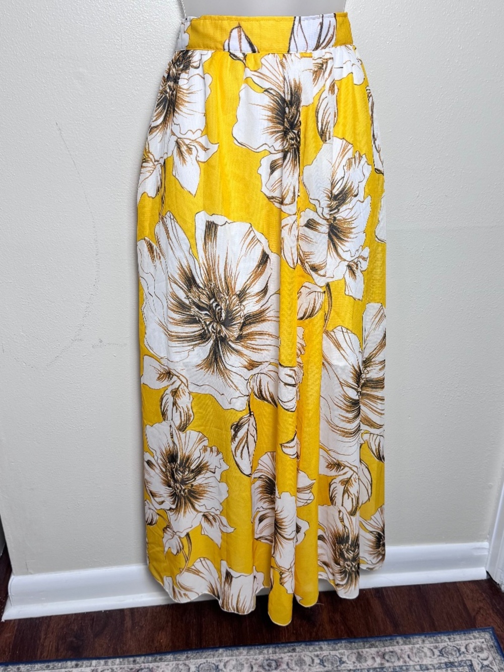 Maxi Skirt Flowy A Line Oversized Floral Vacation Resort Summer Coastal - Picture 2 of 9